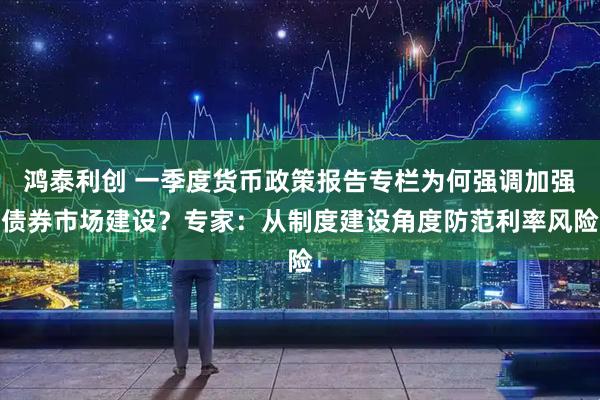 鸿泰利创 一季度货币政策报告专栏为何强调加强债券市场建设？专家：从制度建设角度防范利率风险