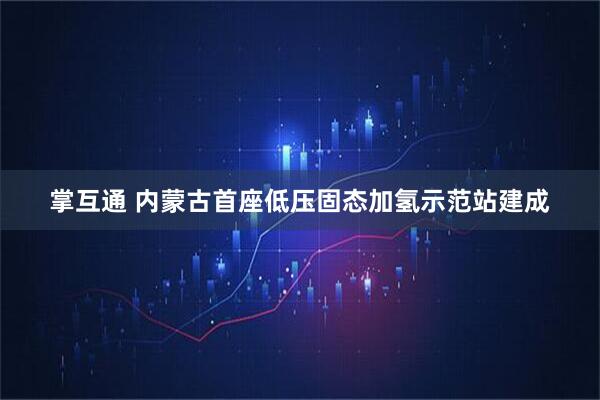 掌互通 内蒙古首座低压固态加氢示范站建成