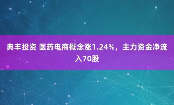 典丰投资 医药电商概念涨1.24%，主力资金净流入70股